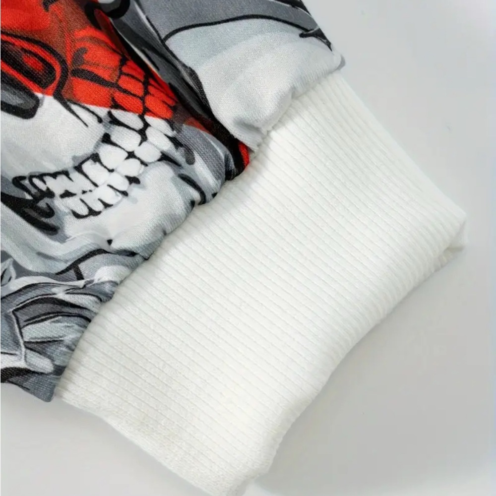 Women's Graphic Skull Print Jacket Grey - Picture 5 of 10